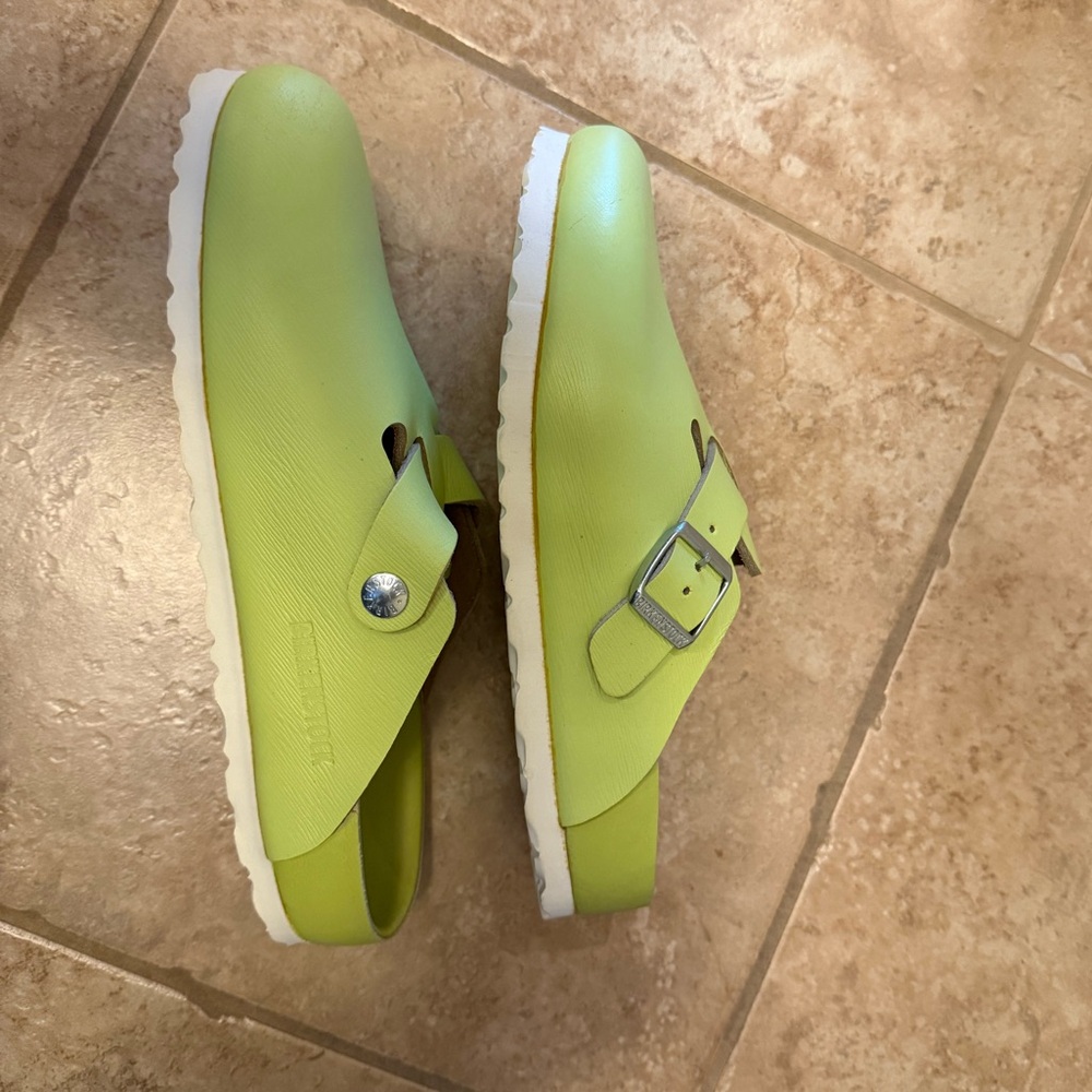 Birkenstock Lime Green Mules - Picture 12 of 16